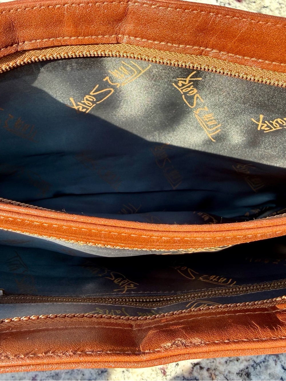 Brown Leather Envelope Clutch - Picture 8 of 8